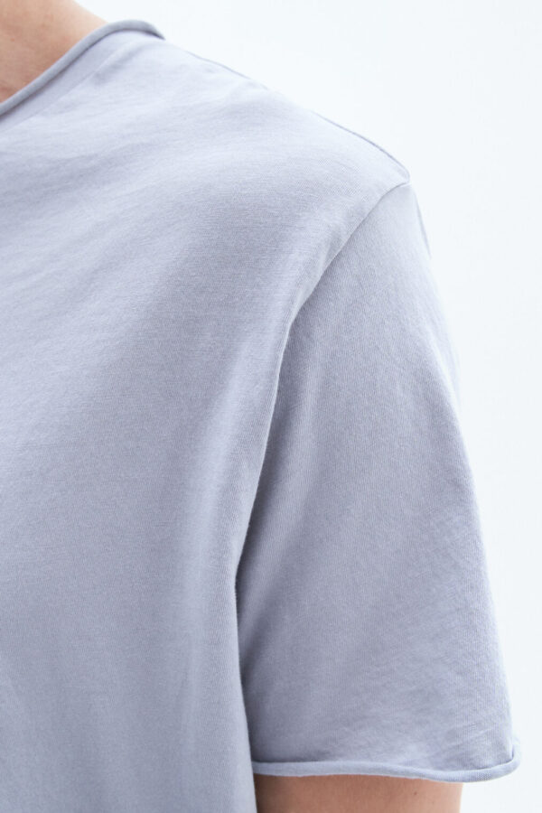 Roll Neck Tee in Fog Blue