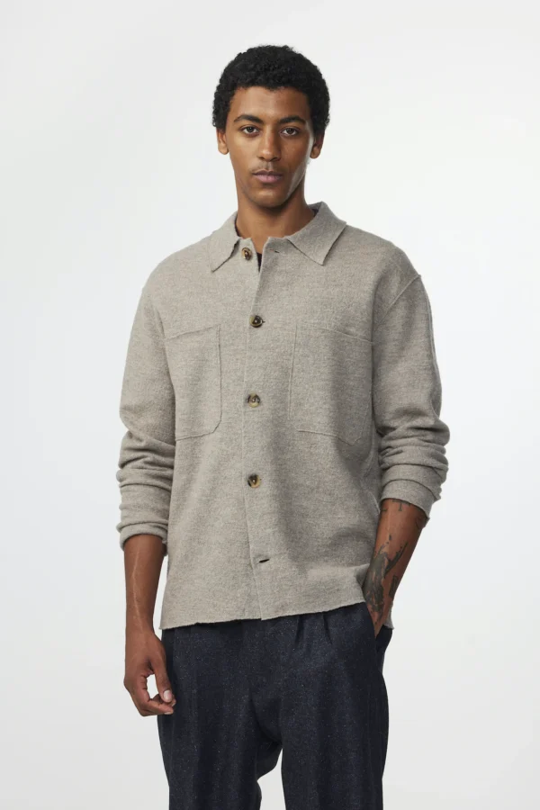 JONAS BOILED WOOL JACKET CEMENT