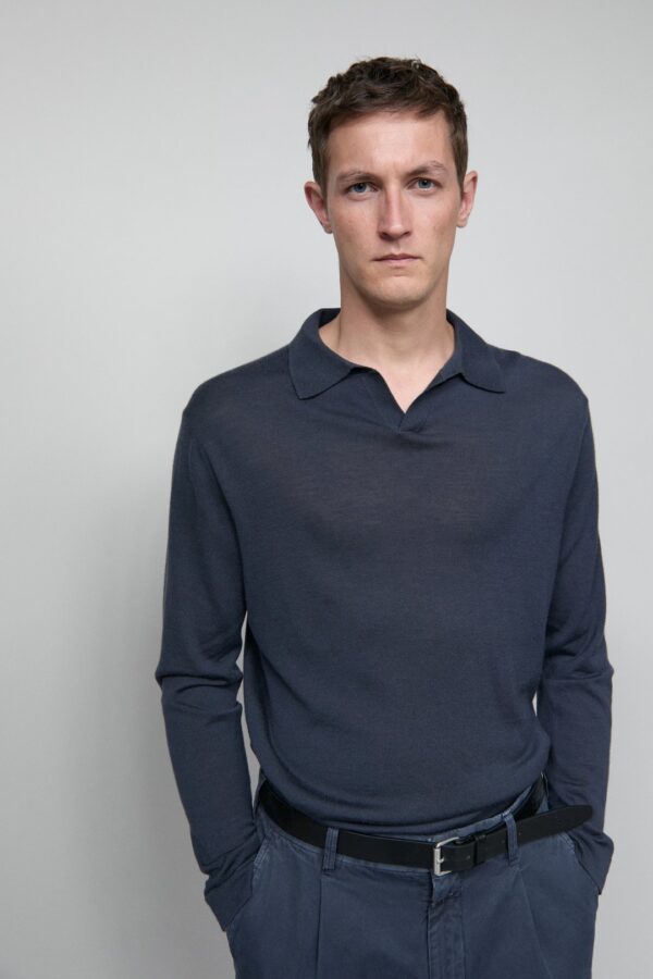 Wool-cashmere-mix jumper blue - Image 3