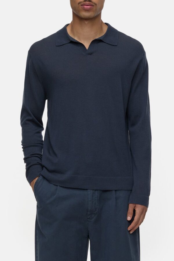 Wool-cashmere-mix jumper blue