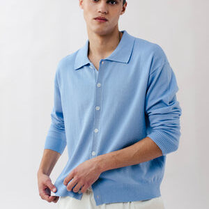 BUTTONED CARDIGAN LIGHT BLUE