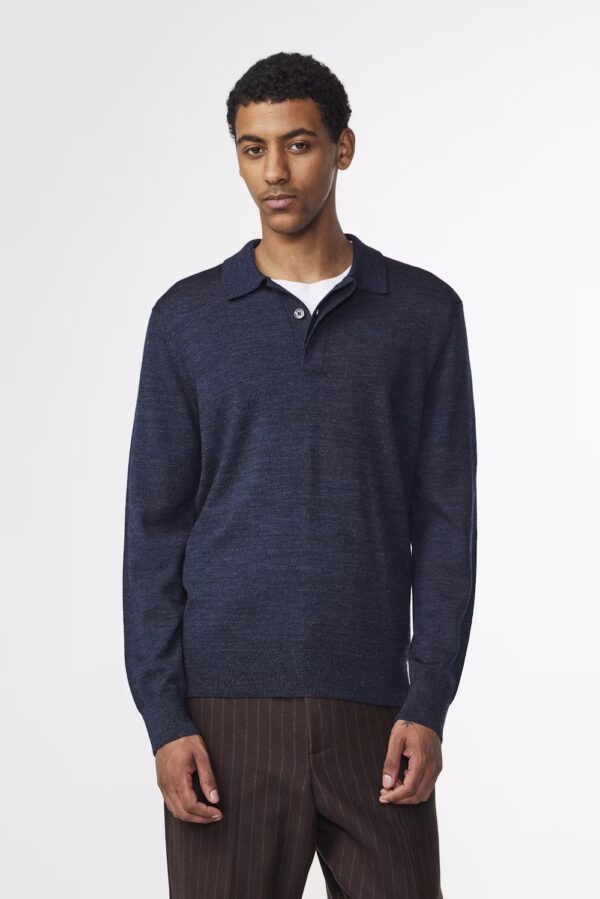 Emerson Wool Polo navy - Image 2