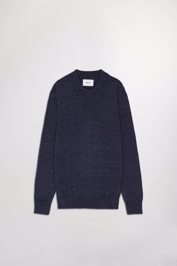 Emerson Wool Polo navy - Image 3