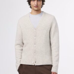 John V-neck Cardigan white pepper