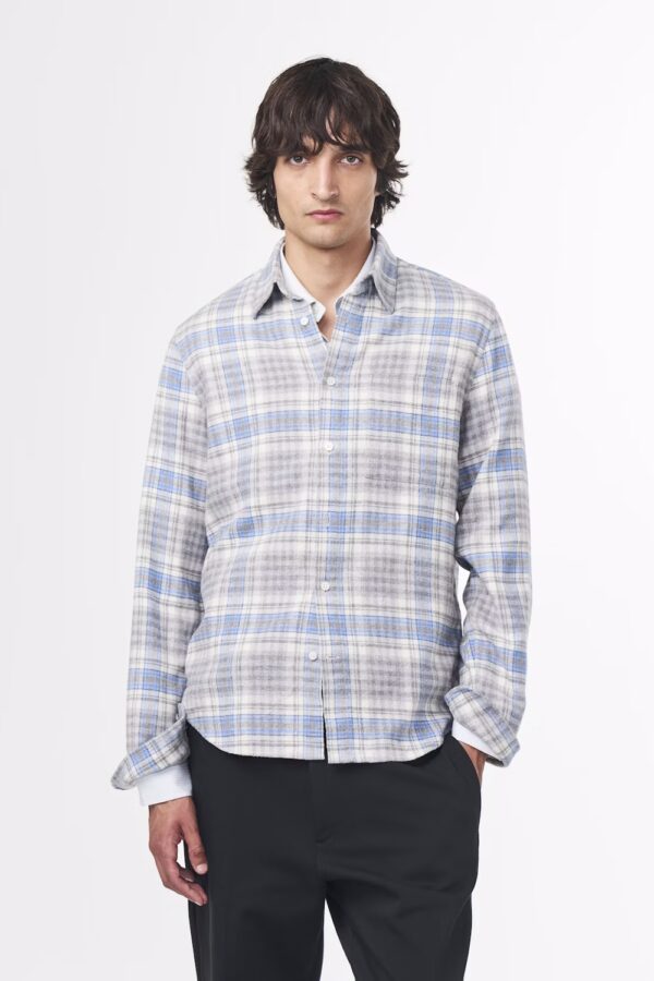 Arne Flannel Shirt grey check - Image 2