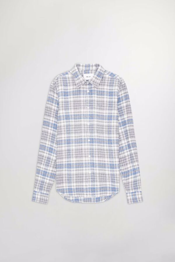 Arne Flannel Shirt grey check - Image 4
