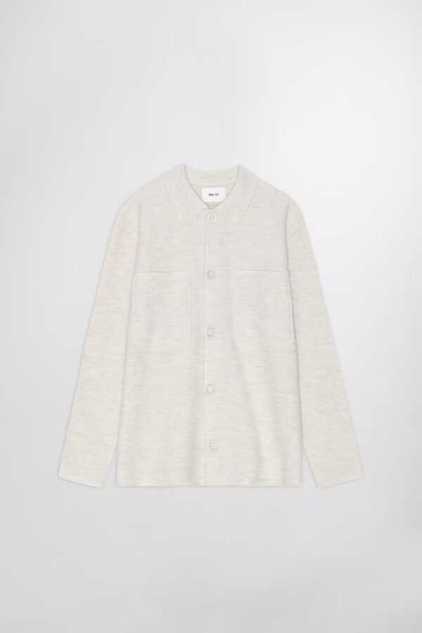 Jonas Boiled wool Overshirt ivory - Image 2