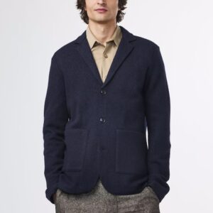 Boiled wool Blazer navy blue