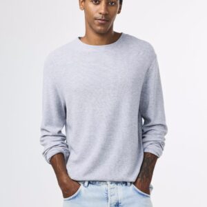 Clive Waffle knit Tee light grey