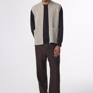 Boiled wool Vest khaki beige