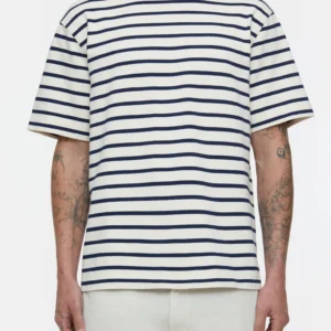 Cotton T-shirt striped ivory