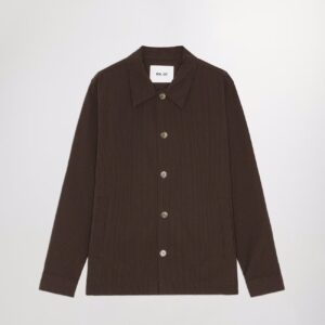 Zander Seersucker shirt brown stripe
