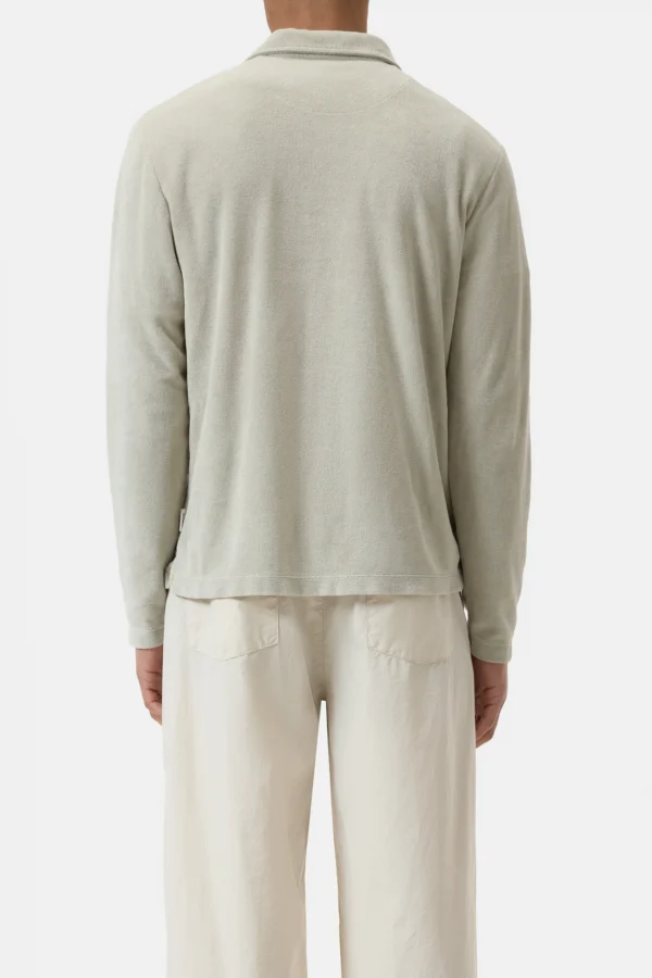 Terry towelling polo shirt cloud grey - Image 5
