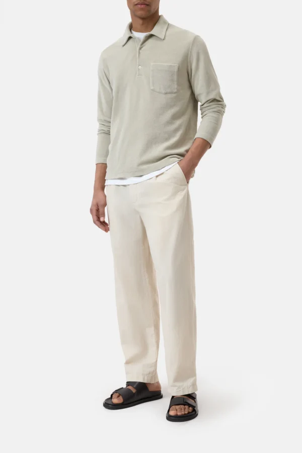 Terry towelling polo shirt cloud grey - Image 7