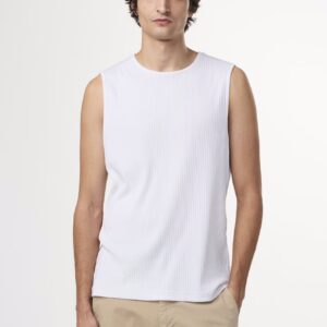 Ferris Ribbed Slim Fit Vest white