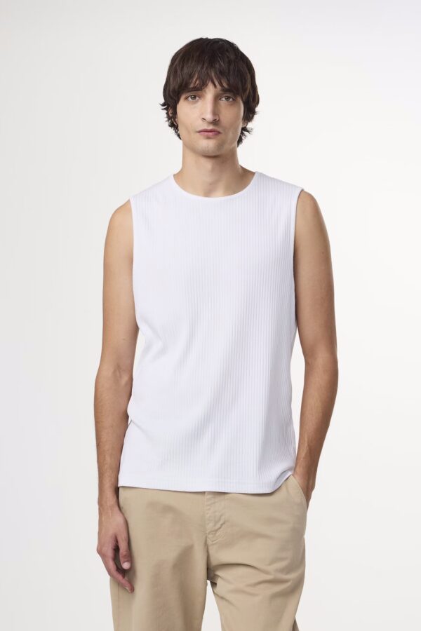 Ferris Ribbed Slim Fit Vest white