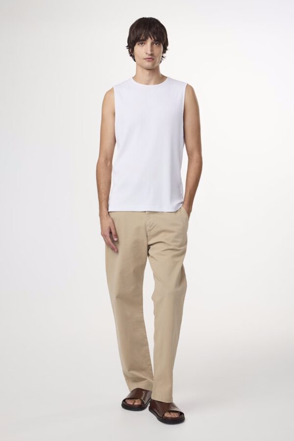 Ferris Ribbed Slim Fit Vest white - Image 5