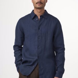 Enzo Linen Shirt navy blue