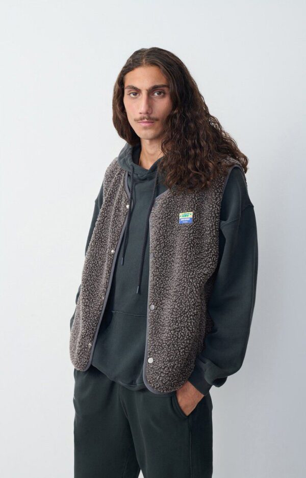 HOKTOWN SLEEVELESS TEDDY MELANGE CHARCOAL - Image 5