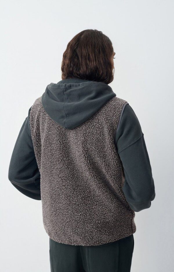 HOKTOWN SLEEVELESS TEDDY MELANGE CHARCOAL - Image 4