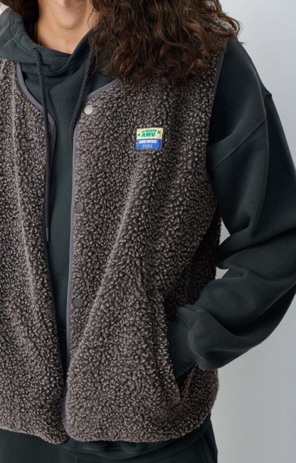 HOKTOWN SLEEVELESS TEDDY MELANGE CHARCOAL - Image 3