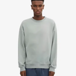 Organic Oversized Crew - steel blue