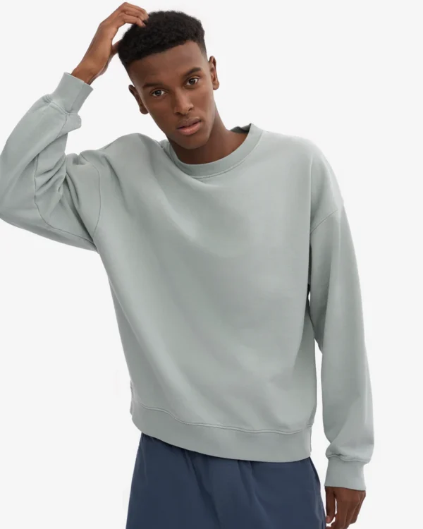 Organic Oversized Crew - steel blue - Image 7