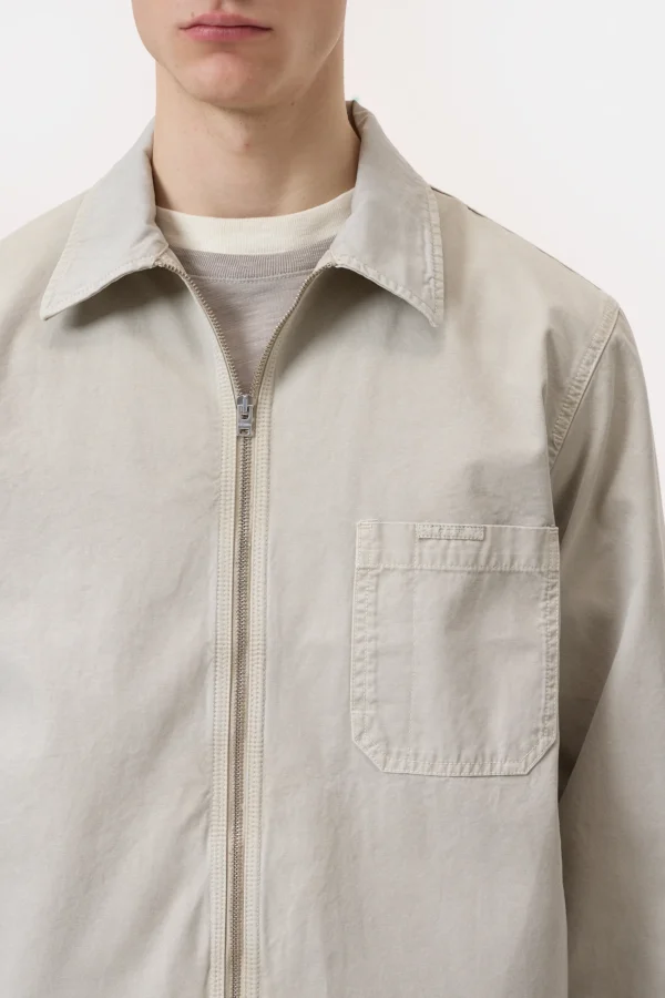 Shirt with zipper flax beige - Image 2
