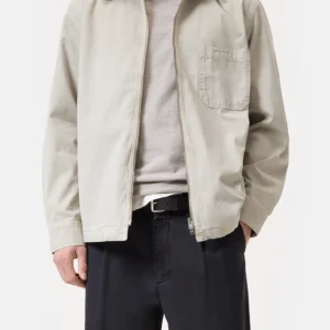 Shirt with zipper flax beige
