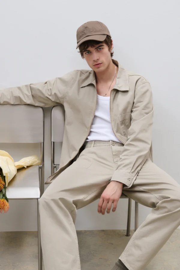 Shirt with zipper flax beige - Image 6
