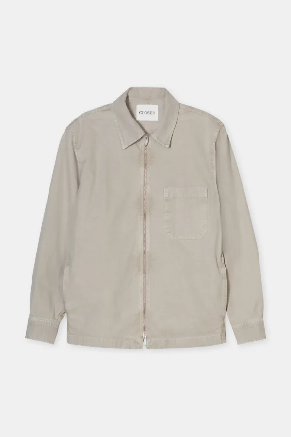 Shirt with zipper flax beige - Image 3