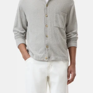 Cardigan made of cotton blend cloud grey