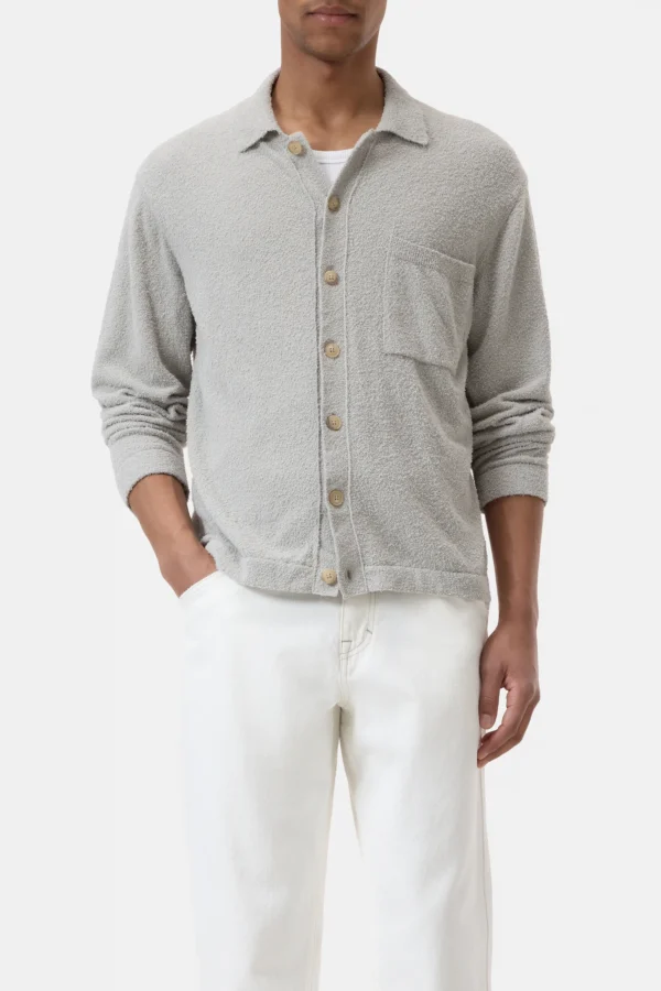 Cardigan made of cotton blend cloud grey