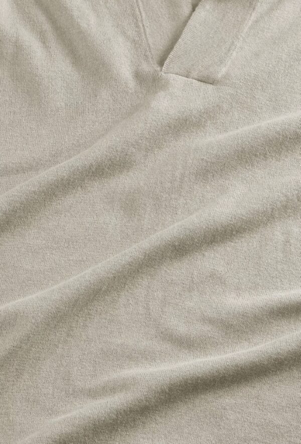 Ryan Knitted linen blend Polo sage green - Image 5
