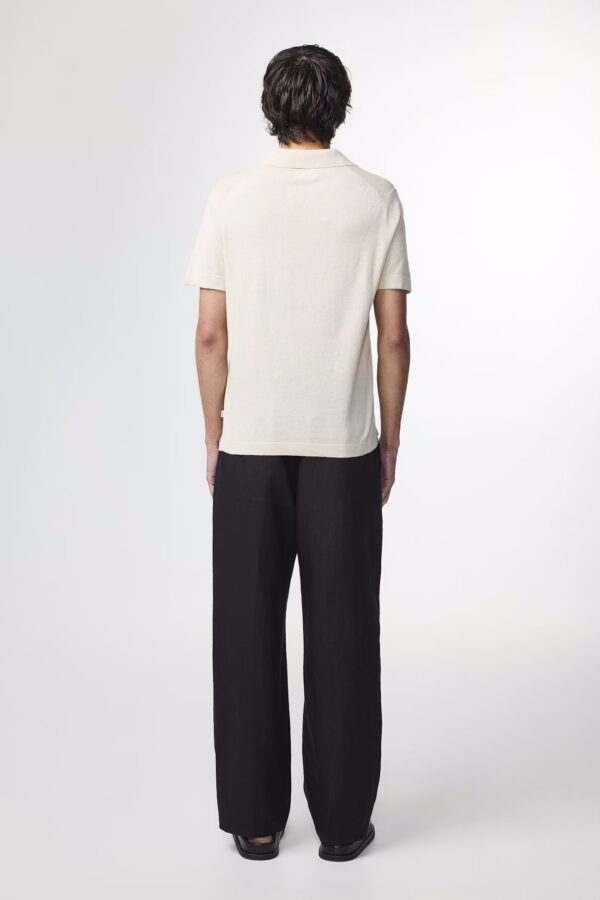 Ryan Knitted linen blend Polo oat - Image 3