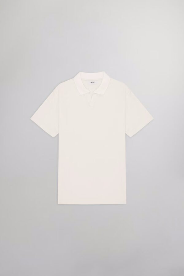 Paul Open Collar Organic Cotton Polo ivory - Image 4