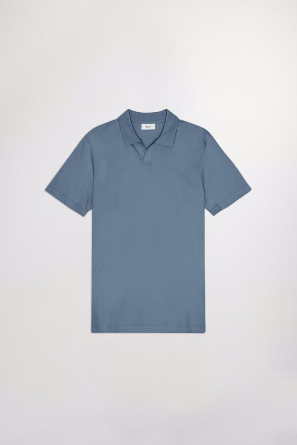 Paul Open Collar Organic Cotton Polo bering sea