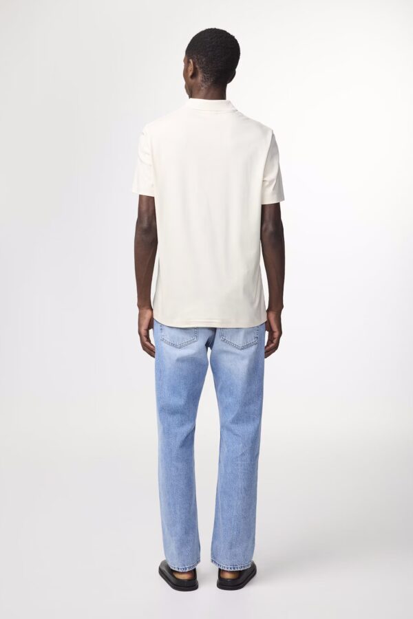 Paul Open Collar Organic Cotton Polo ivory - Image 3