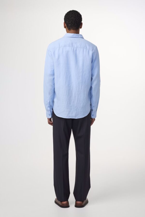 Enzo Classic collar linen Shirt cerulean - Image 3