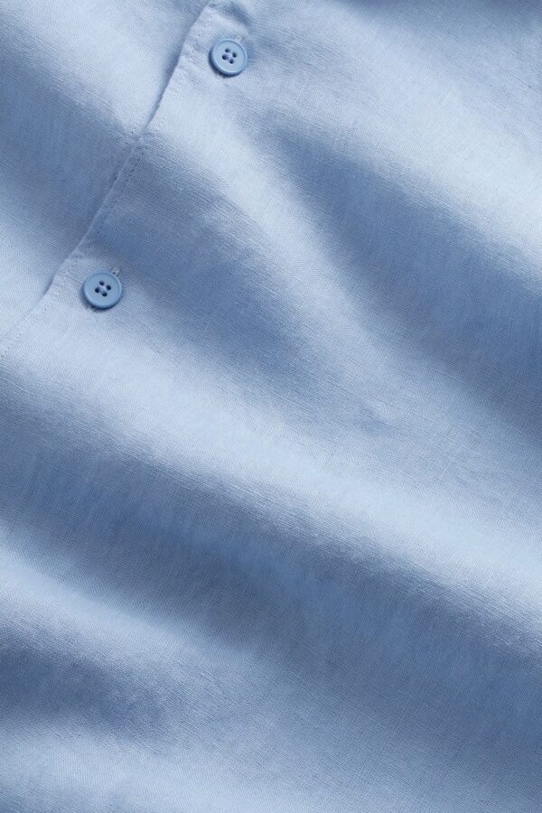 Enzo Classic collar linen Shirt cerulean - Image 5