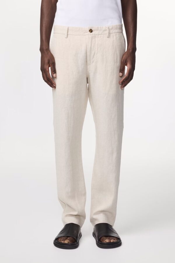 Theo Classic linen slim fit Trouser oat