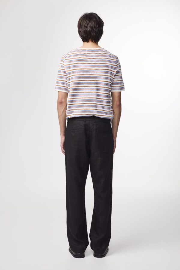 Aden Straight leg linen regular fit Trouser black - Image 3
