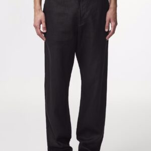 Aden Straight leg linen regular fit Trouser black