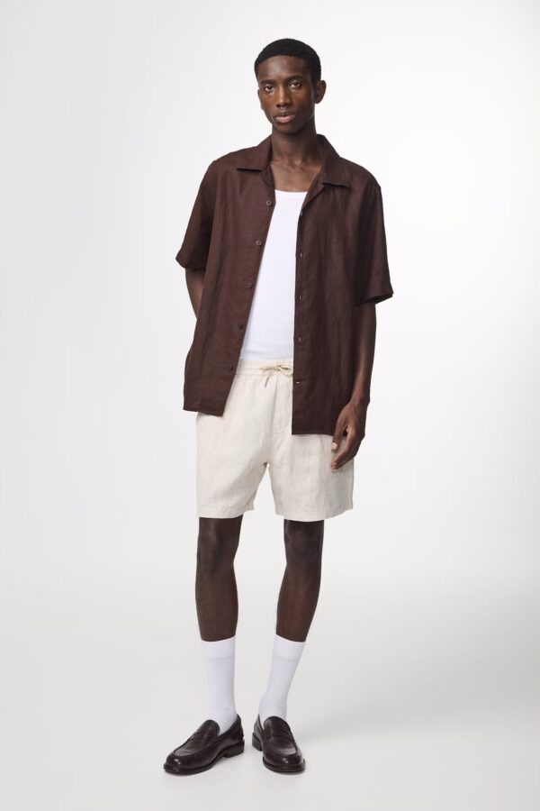 Gregor Casual drawstring linen Shorts oat - Image 8