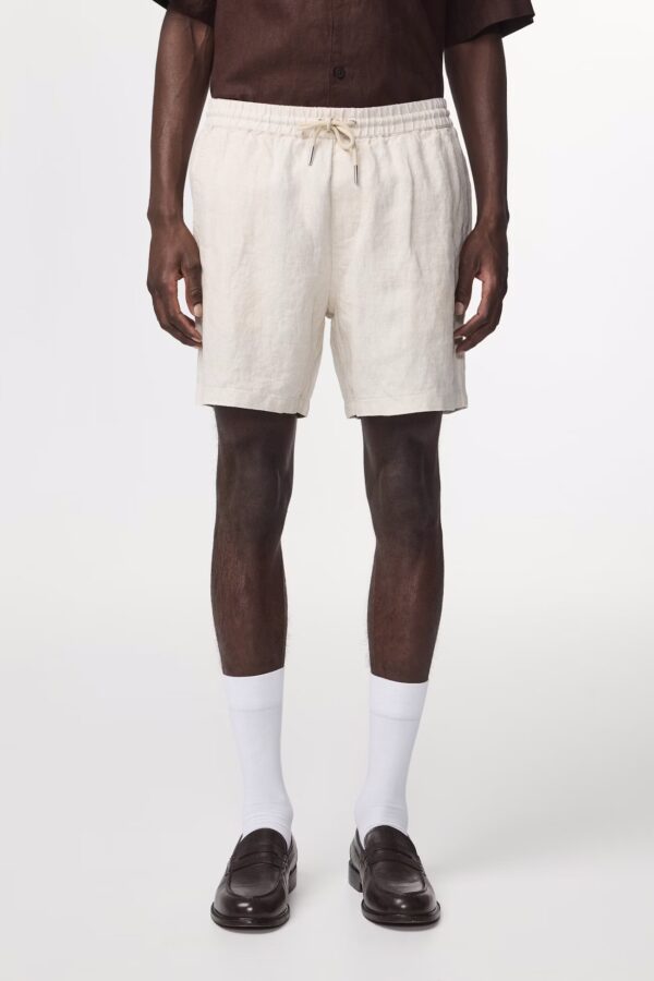 Gregor Casual drawstring linen Shorts oat