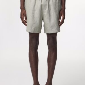 Gregor Casual drawstring linen Shorts sage green