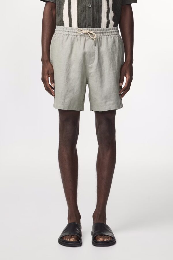 Gregor Casual drawstring linen Shorts sage green