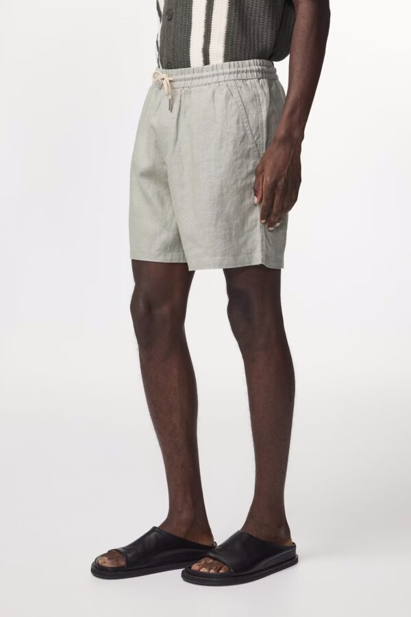 Gregor Casual drawstring linen Shorts sage green - Image 3