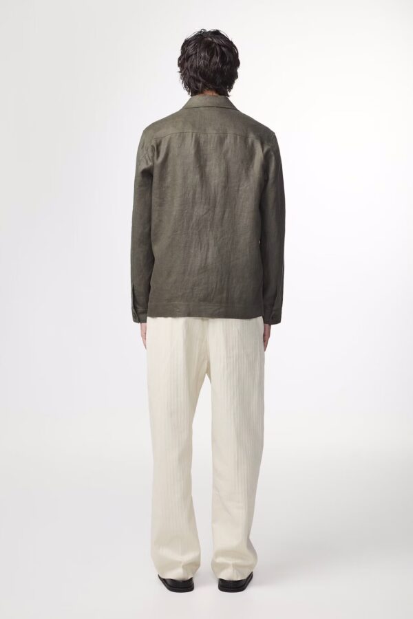Olav Workwear-inspired linen Overshirt croc green - Image 3