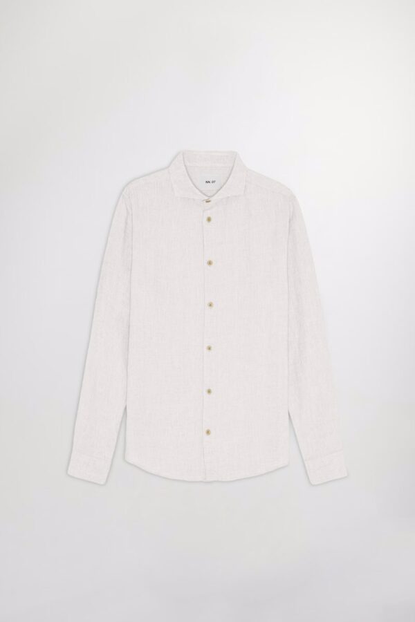 Andrew Cutaway collar linen Shirt oat - Image 2